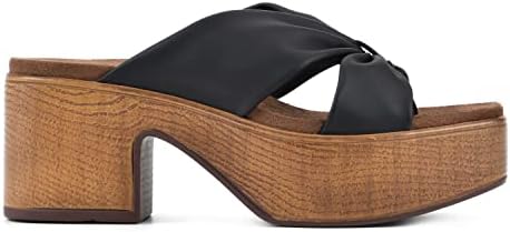 WHITE MOUNTAIN Shoes Glamming Women's Platform Sandal, Black/Smooth, 8 M | Image 1