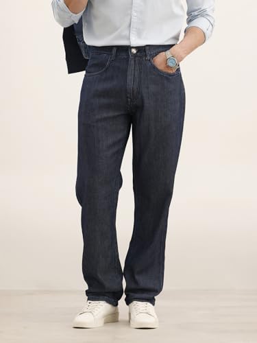 Image of WROGN Men's Mid-Rise Jeans | 100% Cotton | Anti-Fit Relaxed Silhouette