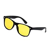 POLARSPEX POLARIZED UNISEX 80'S RETRO CLASSIC TRENDY STYLISH SUNGLASSES (Matte Black | Night Driving Yellow, 52)