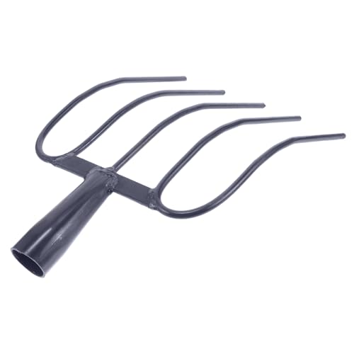 SHINEOFI Attrezzo Letame Maneggevole per Uso Agricolo Forchetta Solida Denti per Fattorie e Aree Prative Utile per Pulizia Letame Mucca e Manutenzione Prati Tradizionali