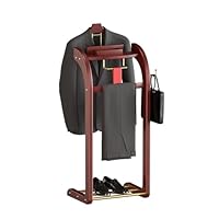 Pakkenrek met Kledinghanger, Staande Kledingrek met Broekhanger, Massief Houten Pakkenrek met Lade, Dienblad, Stabiele Basis, voor Kantoor, Woonkamer, Slaapkamer