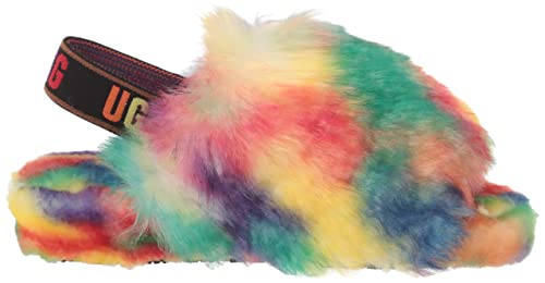 Ugg All Gender Adult Fluff Yeah Pride Slipper, Rainbow, Women's Size 6 / Men's Size 4 #TOP5