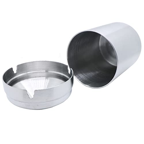 Smokeless Ashtray For Weed, Car Ashtray With Lid Smell Proof, Stainless Steel Cigarette Ash Tray For Outdoor Office Home Use (Stainless Steel) #TOP2