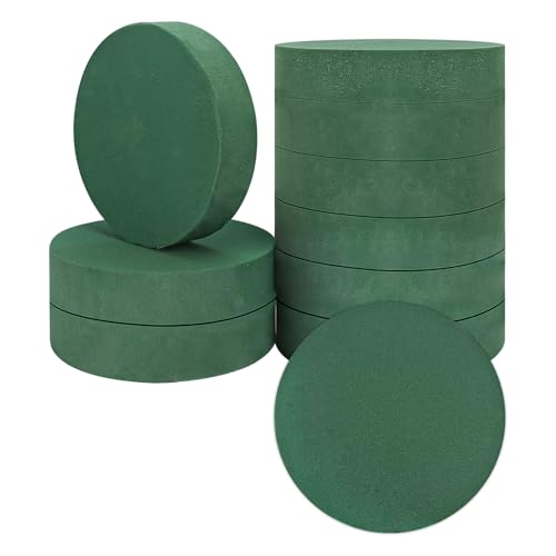 IHDYPPEW 10 PCS Floral Foam Blocks, 7 Inch Large Dry Round Green Floral Foam for Flower Arrangements, Perfect for Crafting, Floral Arranging, Weddings and Floral Creation