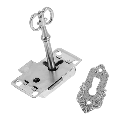 AUTSUPPL 2 juegos Cerraduras Decorativas Vintage para Muebles Pestillos Resistentes con Llave para Cajas de Joyería y Armarios Diseño Compacto y Fácil Instalación