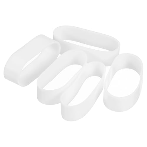 uxcell 100Pcs Silicone Rubber Bands, 20x7mm Rubber Bands Rings Cable Ties Strong Elastic Bands Non-slip for Cord Wrapping Bag Wraps, White