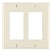 Leviton 80409-T 2-Gang, Decora/GFCI Device Decora Wallplate, Standard Size, Thermoset, Device Mount, Light Almond
