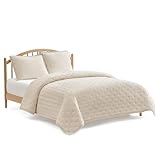 UGG Devon Braid Full/Queen Quilt Set – Soft Lightweight 3-Piece Bedding with Quilt and Shams, Hypoallergenic & Breathable, Full/Queen, Birch