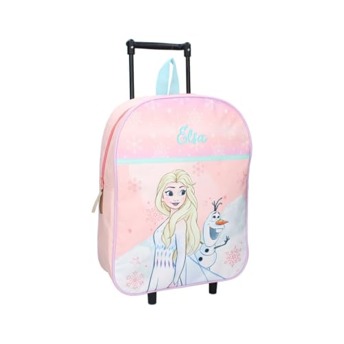 mybagstory - Sac trolley pour fille Reine Des Neiges - Enfant - Ecole - Maternelle - Garderie - Cartable fille - Taille 39 cm - Pas de Bretelles - Roulettes - Idée...