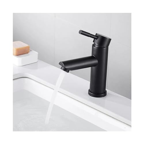 Robinet mitigeur d'évier luxe noir et or brossé, mitigeur de cuisine design en acier 304