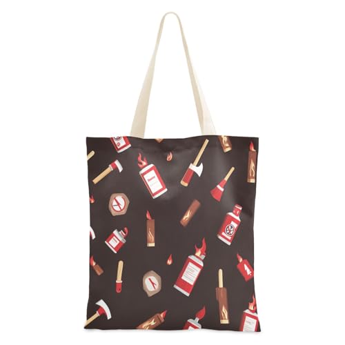 Foiosoh Bolsa de lona reutilizable, bolsa de compras para bomberos, extintor de incendios, bolsa de regalo para mujeres y niñas