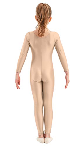 Image of Kepblom Girls Scoop Neck Long Sleeve Unitard Bodysuit Dancewear For Child