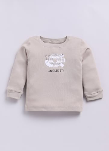 Image of Smart Baby Boy's Cotton Long Sleeve T-Shirt & Pyjama Set | Soft Interlock Fabric | Fun Animal Print | 0-18 Months