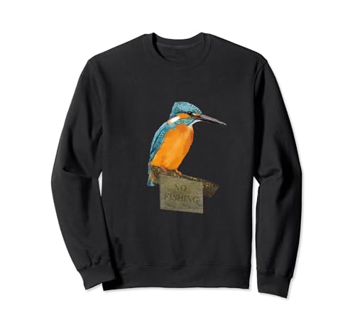 Funny British Bird Fishing With No Fishing Sign Sweatshirt