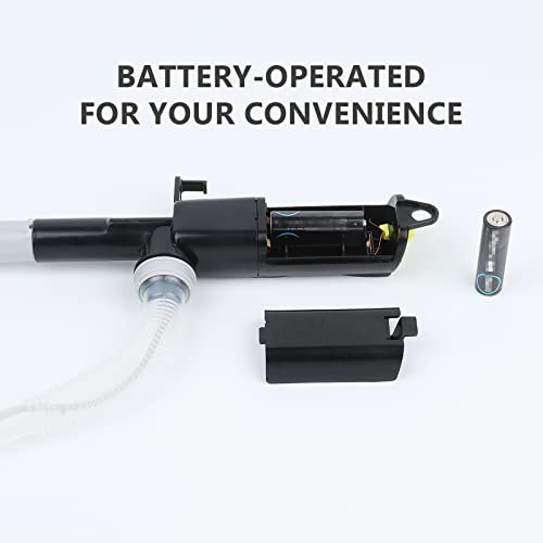 Portable Battery-Powered Liquid Transfer Pump with Flexible Suction Runs 2.4 Gal/Minute (Black)