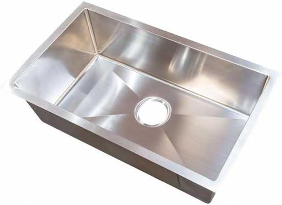 Lippert Components 421572 Single Bowl Kitchen Sink from an elevated angle, showing its depth and polished finish.