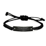Black Rope Bracelet for Unbiological Daughter - Do not fear, for I am with you - Inspirational Gifts for Birthday, Christmas, Graduation - Strength and Confidence with Isa 41:10 -  Laserchili