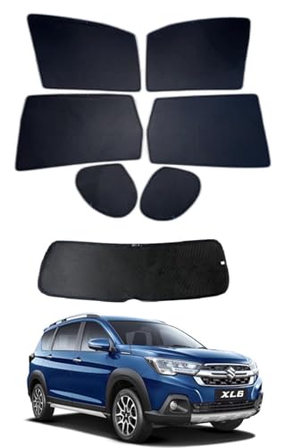 Image of Premium Car Sunshade Fix Type Non-Magnetic Curtain with Rear Dicky Curtain Set of 7pc for Xl6