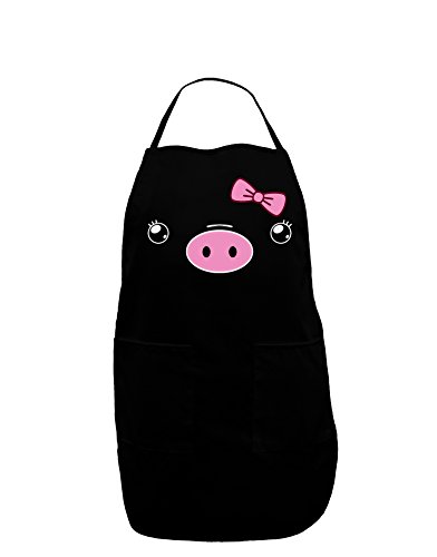 TOOLOUD Kyu-T Face - Oinkette Cute Girl Piglet Dark Adult Apron - Black - One-Size