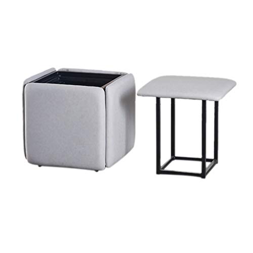 Convertible Ottomane - 5 in 1 Nesting-Sitze Bank PU-Leder Padded Fußraste Beistelltisch Sitz Dressing Stuhl Vanity Fußbank Würfel-Entwurfs,C