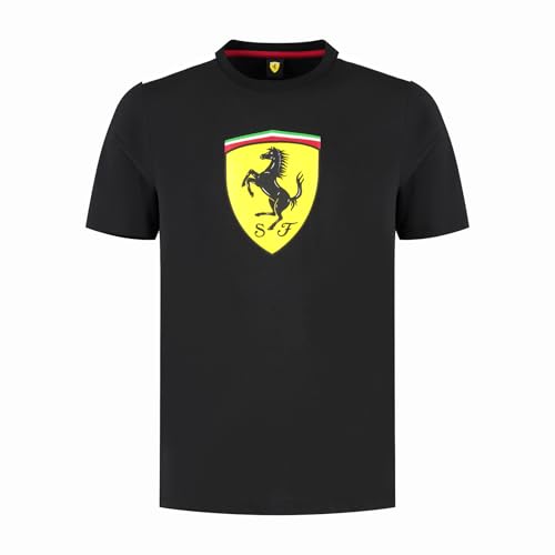 PUMA Scuderia Ferrari F1 Men's Tshirt with Large Scudetto Shield Logo - Black - Size: Medium