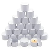 YJHSS Candle Tins 8 OZ, Set of 24 Premium Matte Full White Candle Jars for Candle Making, 8oz Candle Tin with Lids for Candle Making, Bulk Empty Candle Containers for Small Business - White