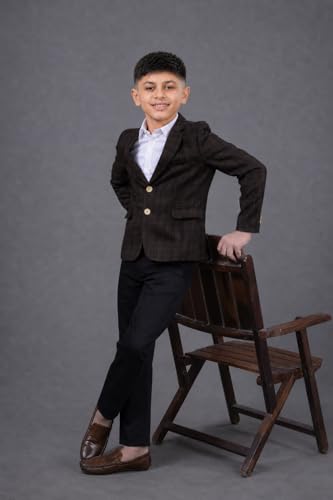 Image of SaintX Kids Boys Premium Blazer | Stretchable Structured Performance Grade Fabric | Fully Lined | Slim Fit | Formal & Casual Multi-Purpose Coat (1-14 Years KB02)