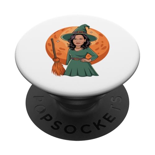 La sorcière Kamala Harris d'Halloween PopSockets PopGrip Interchangeable