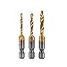 Titanium Plated Hex Shank HSS Screw Thread Metric Tap Drill Bits Machine Compound Hand Tools M3 M4 M5 M6 M8 M10 Tap Drill MINGPING (Color : M3 M4 M5 Gold)