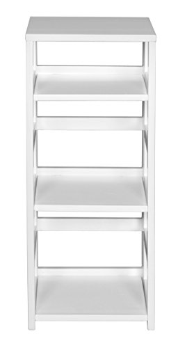 Regency Flip Flop 34 In 3 Shelf High Folding, No Tools Assembly, Wood Bookcase- White #TOP3