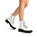 DREAM PAIRS Women's Lace up Combat Ankle Boots Fashion Lug Sole Platform Booties Shoes,Size 7.5,WHITE-PU,SDAB2442W