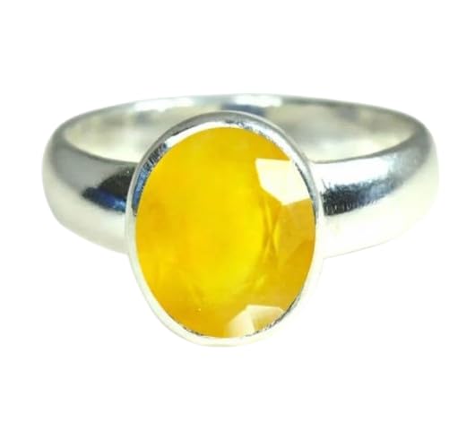 Pila Pukhraj Stone 7.25 Ratti Original Certified Ring 6.60 Carat ...