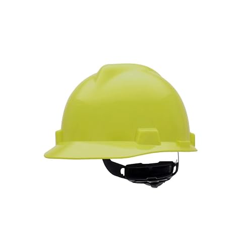 Msa 10061512 V-Gard Cap Style Safety Hard Hat With Fas-Trac Iii Ratchet Suspension | Polyethylene Shell, Superior Impact Protection, Self Adjusting Crown Straps - Standard Size In Hi-Viz Yellow #TOP2