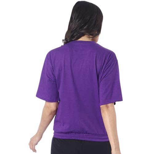 Image of London Hills Women's Cotton Oversized Fit Printed T-Shirt Half Sleeve Oversized t Shirts Drop Shoulder Tshirt