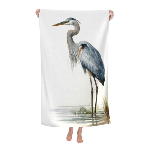 Serviette Héron à Long Bec 80x130 cm : Drap de Plage et Sauna sans Sable - 2