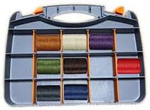 Miniatura 6 de Caja de almacenamiento de costura para manualidades, 2 caras, 12 pulgadas, separadores personalizables, con 30 compartimentos ajustables para