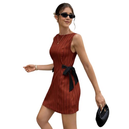 Vestido corto a rayas elegante ideal para el brunch del fin de semana