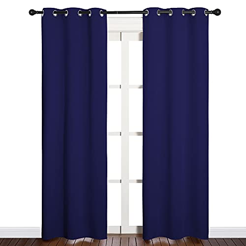 Image of NICETOWN Blackout Curtain Panels, Window Treatment Energy Saving Thermal Insulated Solid Grommet Blackout Drapes /Draperies (Royal Blue, 1 Pair, 34 by 84-inch)