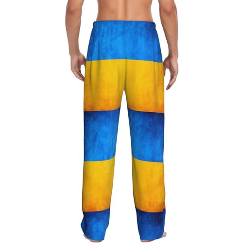 Pantalon de pyjama imprimé drapeau ukrainien noir - Bas de nuit ample taille S - 3