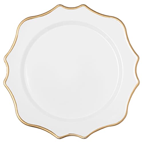 Plato cargador acrílico con borde dorado 13 in miniatura 1