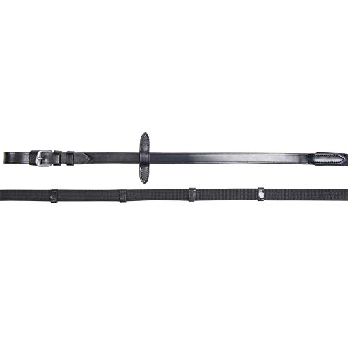 Rênes en sangle HKM Lea noir taille demi-sang idéales pour le saut d'obstacles
