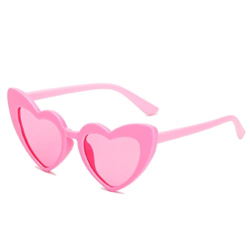 LROSEY Sonnenbrille für Kinder in Herzform mit Sonnenbrille für Kinder, Jungen und Mädchen, Rosa, One size Cover