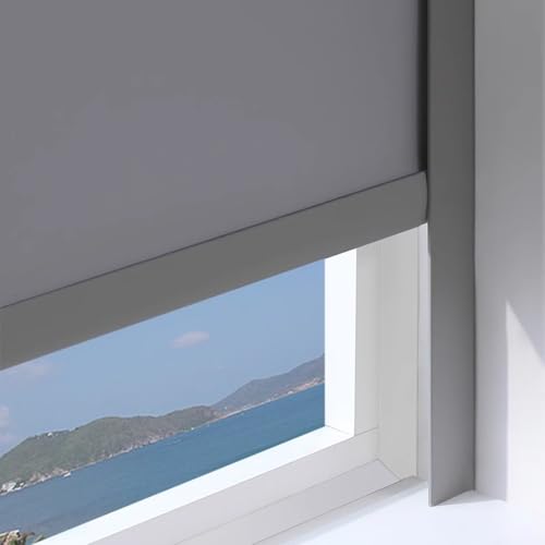Light Gap Blockers for Blinds, PVC Window Side Light Blocking Strips, L-Shaped Roller Blinds Curtains Edge, 2 Pcs,Blackout Bedroom Shading