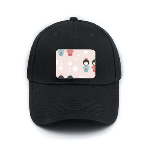 Casquette de baseball noire avec motif japonais rétro et visière Art Déco