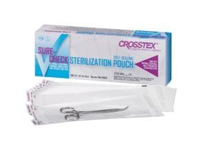 Crosstex SCS2, Sure-Check Sterilization Pouch 9 x 23cm, 200 per Package