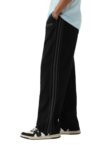 Image of The Souled Store Oversized Joggers: Men and Boys Elastic Waistband Solid Knit Cotton Blend Baggy Fit Warm Comfortable Lightweight Everyday Athleisure Joggers