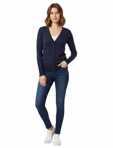 Image of Allsense Women's Long-Sleeve V-Neck Cardigan Sweater | Button Down, Lightweight Soft Knit