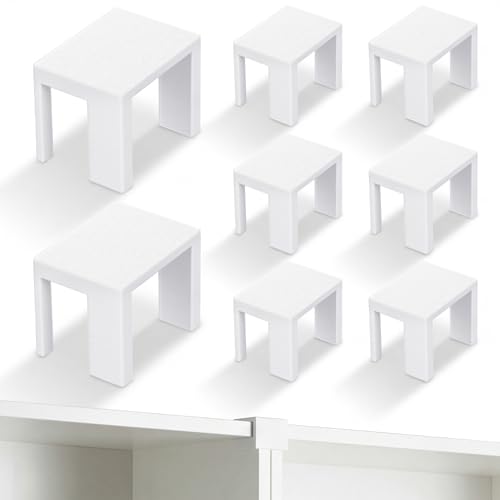 Fuutreo 8 Pack Bookcase Connector Compatible with IKEA Billy Bookshelf, Shelf Aligner and Straightener for Seamless Library Look, White PETG Top Bracket for Gap-Free Alignment and Stability