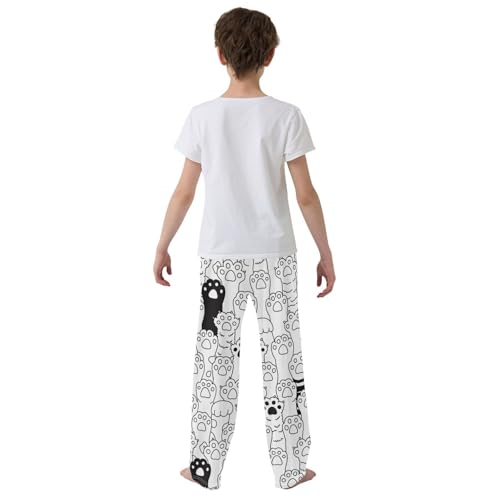 Boys' Pants Dog Cat Paws Long Bottoms Jogger Pants Elastic Waist Trousers with Pockets S-XL3