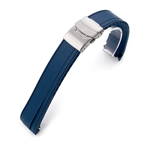 MiLTAT StrapXPro Rubber Watch Strap compatible with Seiko 5 Sport 5KX SRPD55 GMT SSK001, Blue